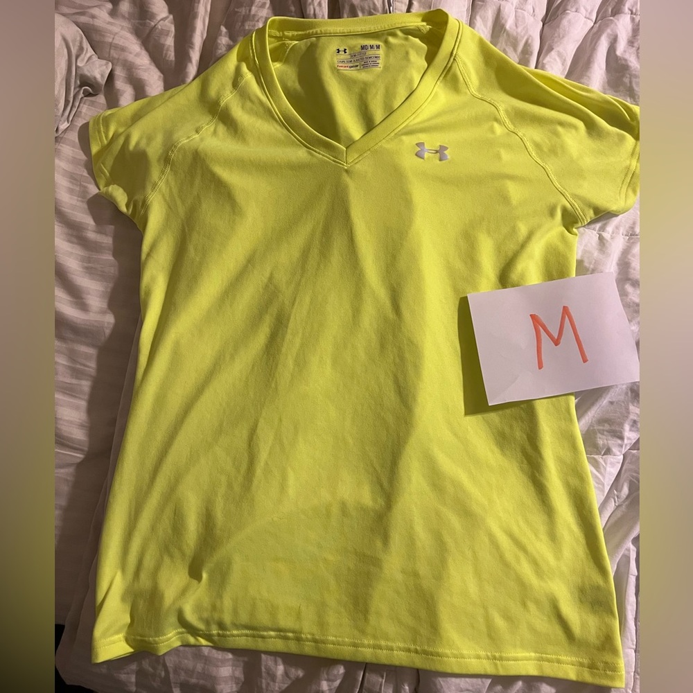 Bright yellow under armour shirt